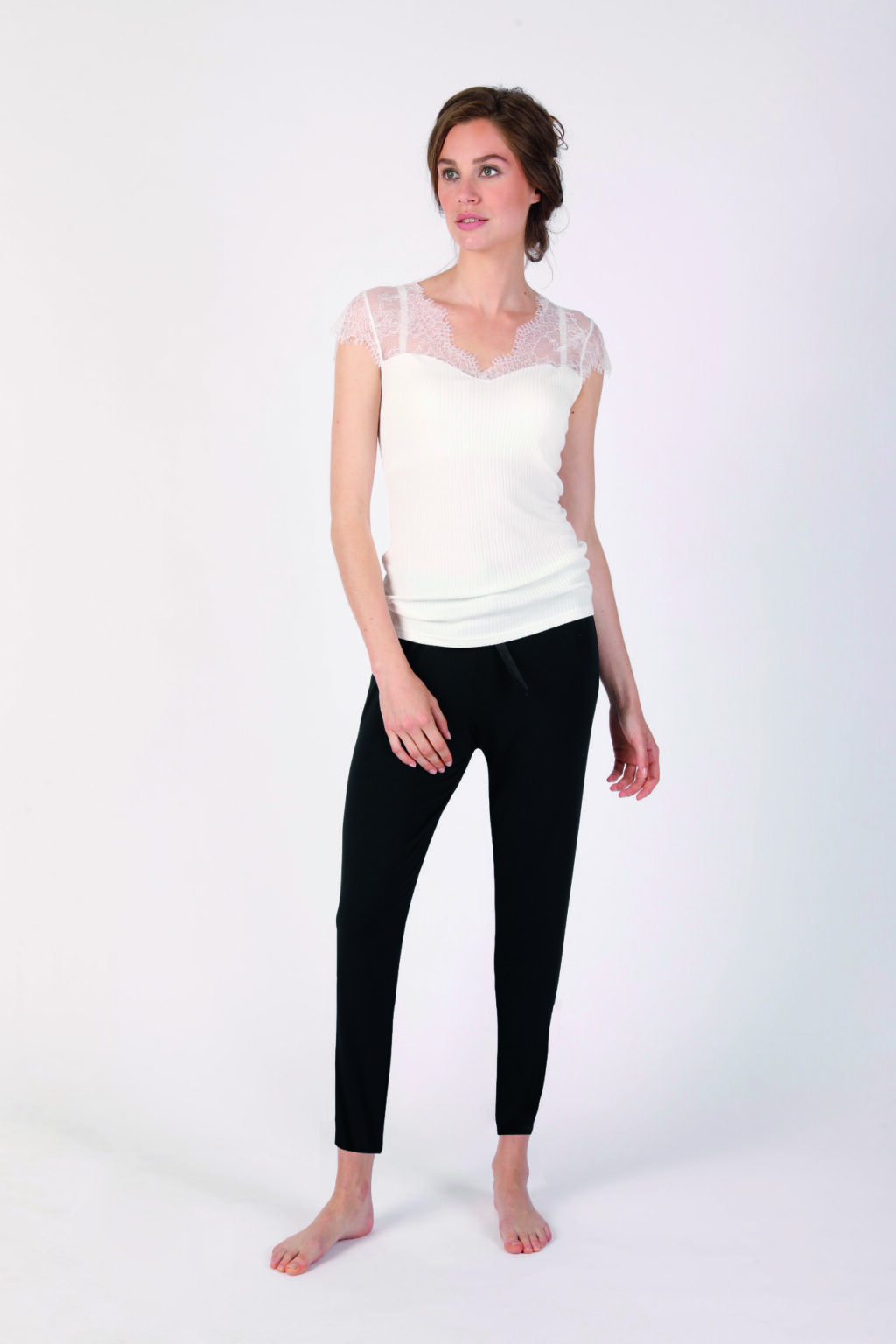 Top sottoveste in raso, nero | Intrend