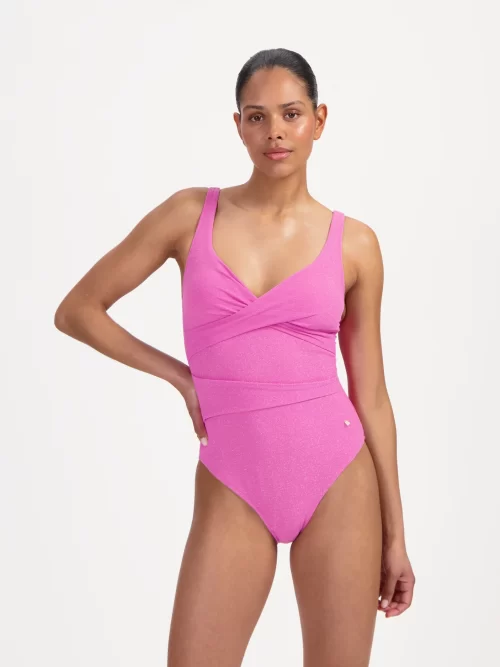 Beachlife sundbolur með aðhaldi Pink Shimmer