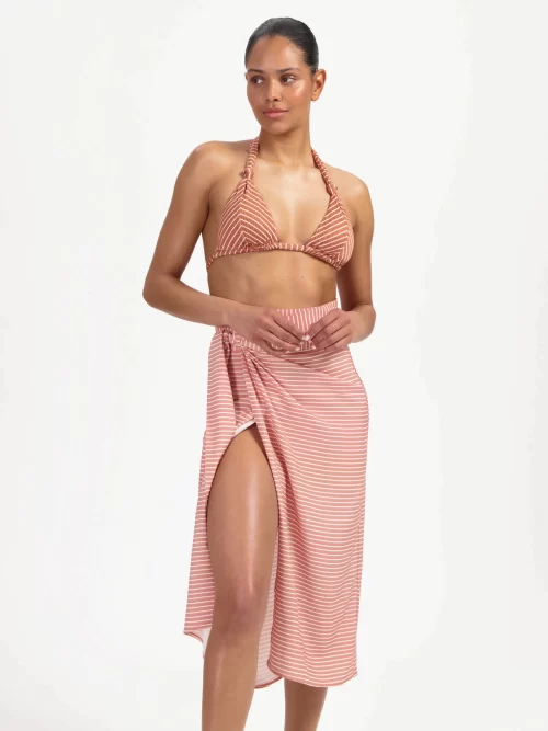 Beachlife bundið strandpils Caramel Stripe